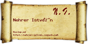 Nehrer István névjegykártya